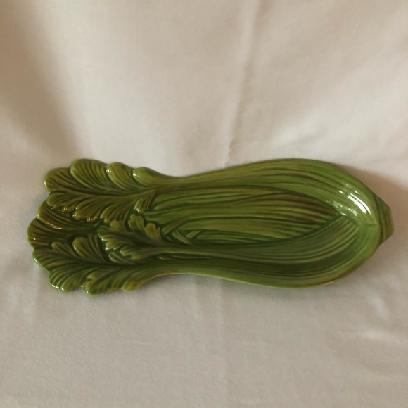 Spoon Rest Condiment Vegetable Dish Celery Design - Picture 12 of 12